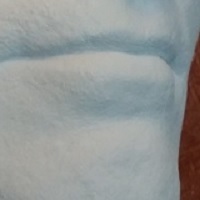 Gesichtsabformung, Vollguss aus Alabastergips, schlicht gehalten.